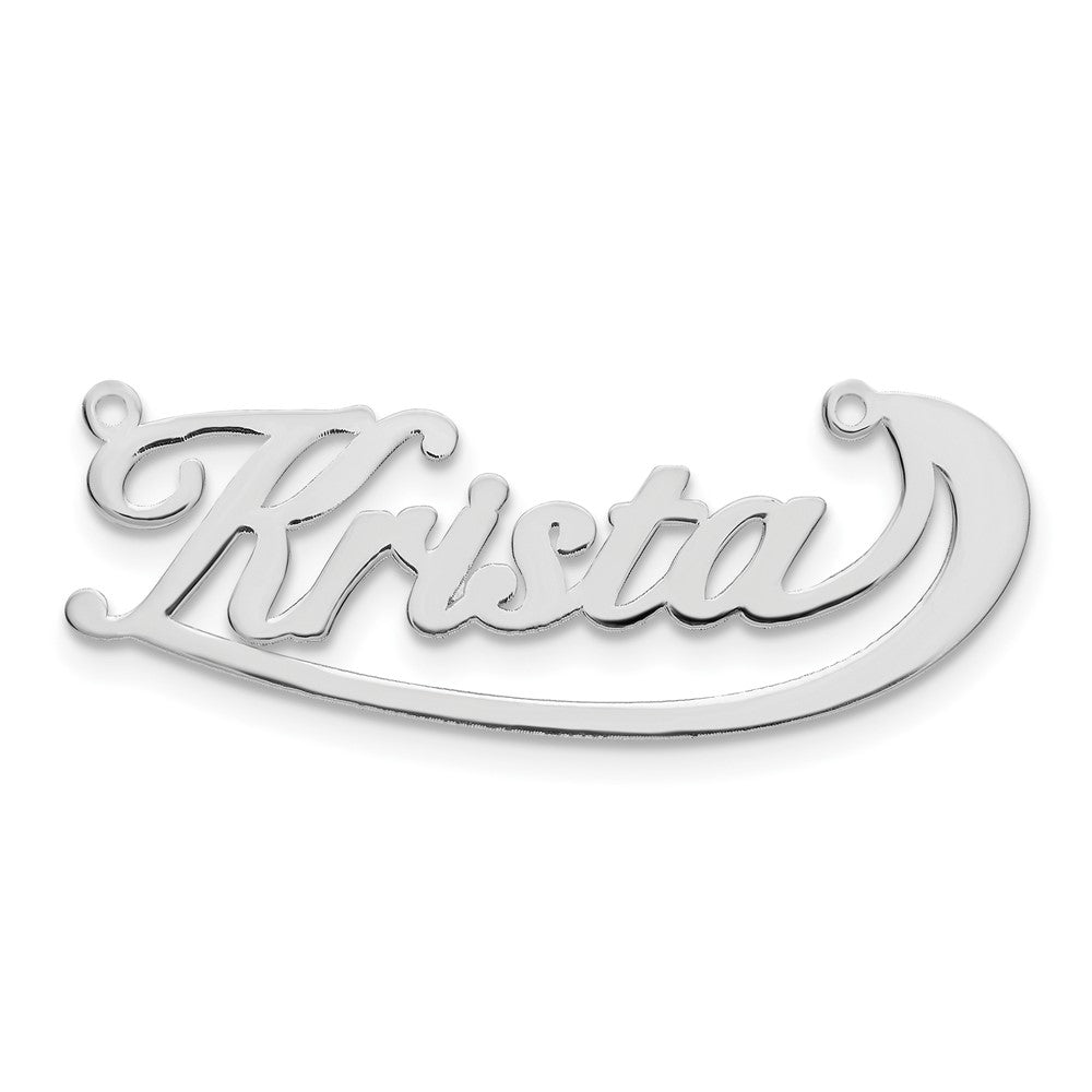 Sterling Silver/Rhodium-plated Swoop Name Plate - 2