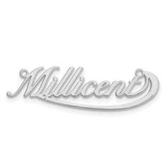 Sterling Silver/Rhodium-plated Small Swoop Name Plate