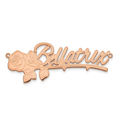 14k Rose Gold Rose Name Plate