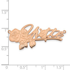 14k Rose Gold Rose Name Plate