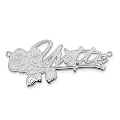 14k White Gold Rose Name Plate