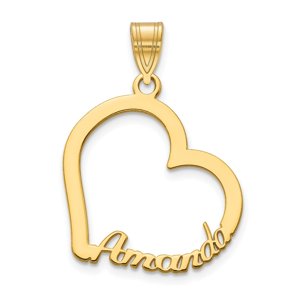 14k Rose Gold Heart with Name Pendant