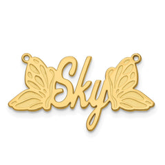 Sterling Silver/Gold-plated Butterfly Name Plate