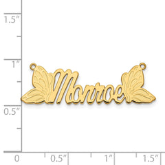 Sterling Silver/Gold-plated Butterfly Name Plate