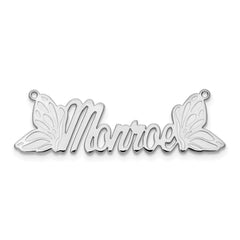 14k White Gold Butterfly Name Plate