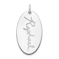 10k White Gold Oval Signature Charm