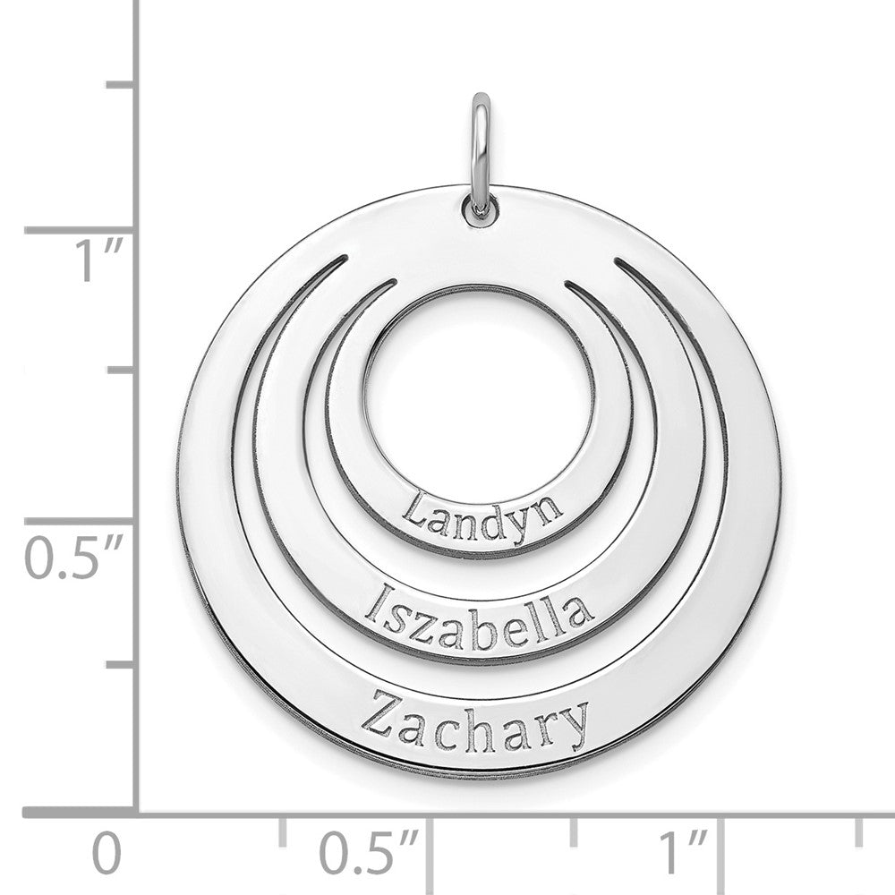 10k White  Gold 3 Name Circle Charm