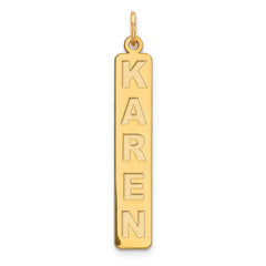 14k Yellow Gold Large  Arial Black New Font Bar Charm