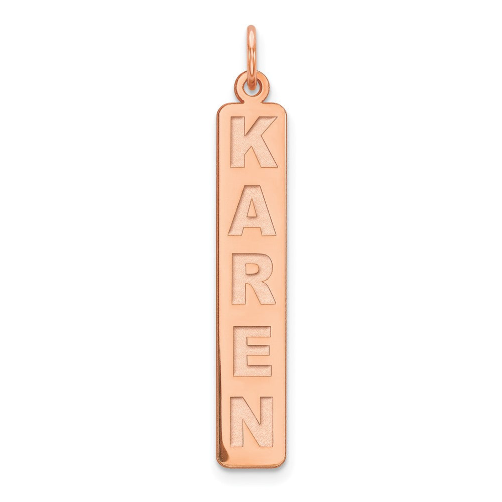 10k Rose Gold Large Arial Black New Font  Bar Charm