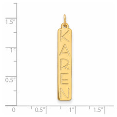 14k Yellow Gold Large Garfield Font  Bar Charm