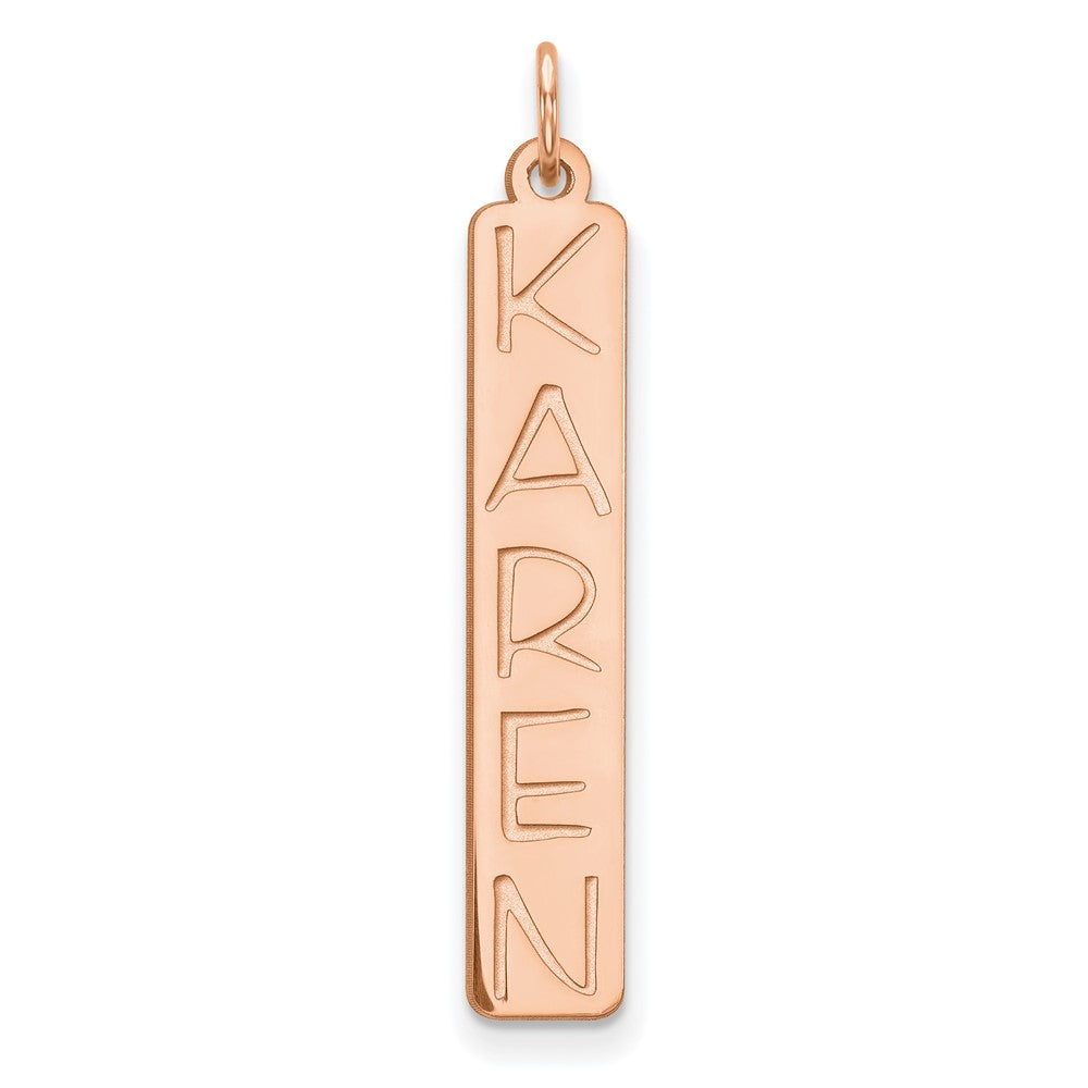 10k Rose Gold Large Garfield Font  Bar Charm