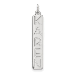 14k White Gold Large Garfield Font  Bar Charm