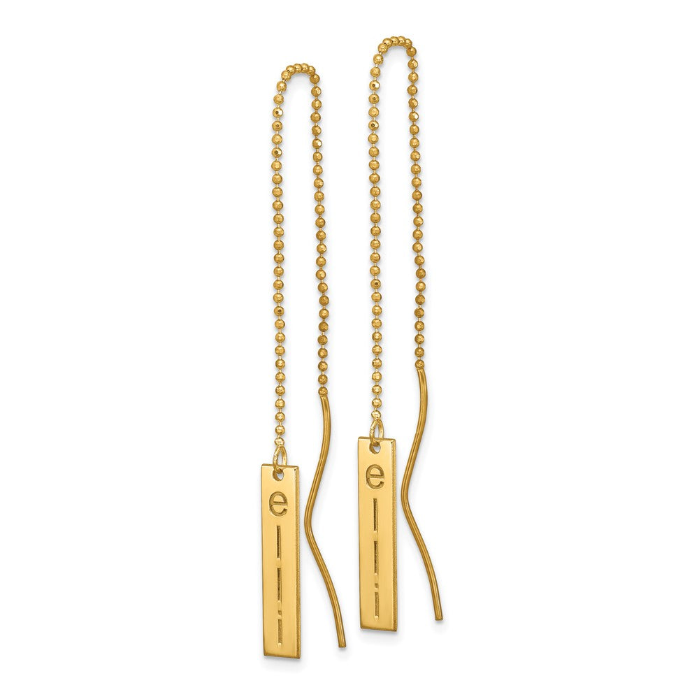 14K Personalized Bar Threader Earrings