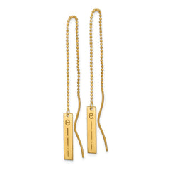 14K Personalized Bar Threader Earrings