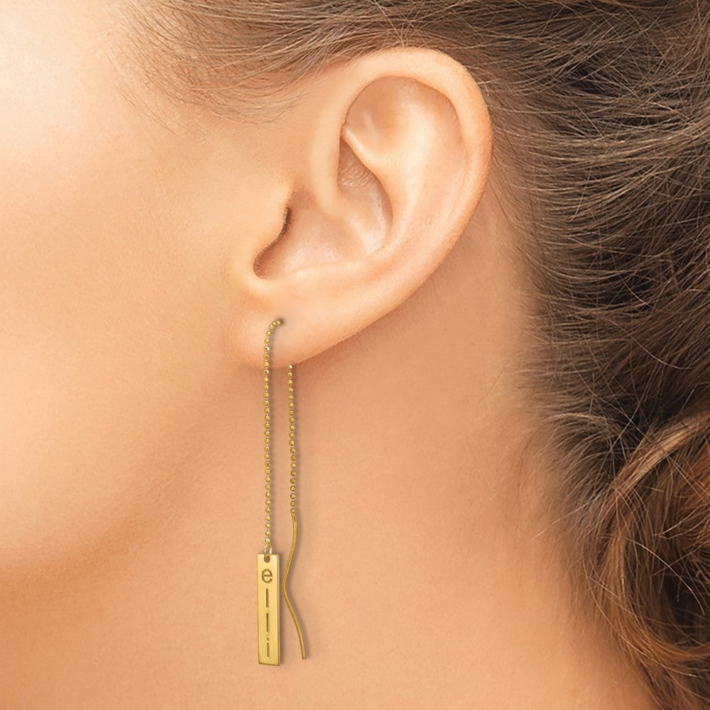 14K Personalized Bar Threader Earrings