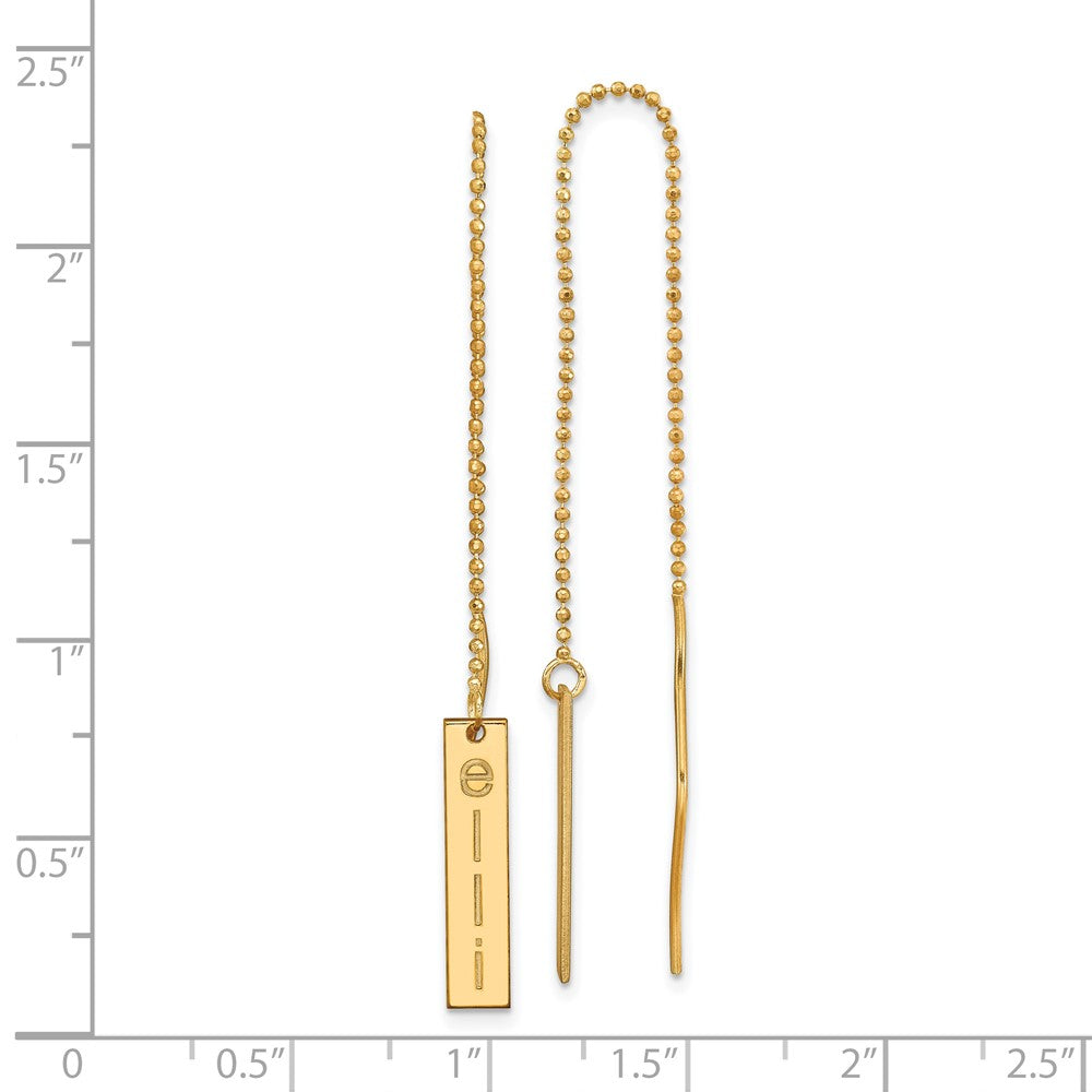 14K Personalized Bar Threader Earrings