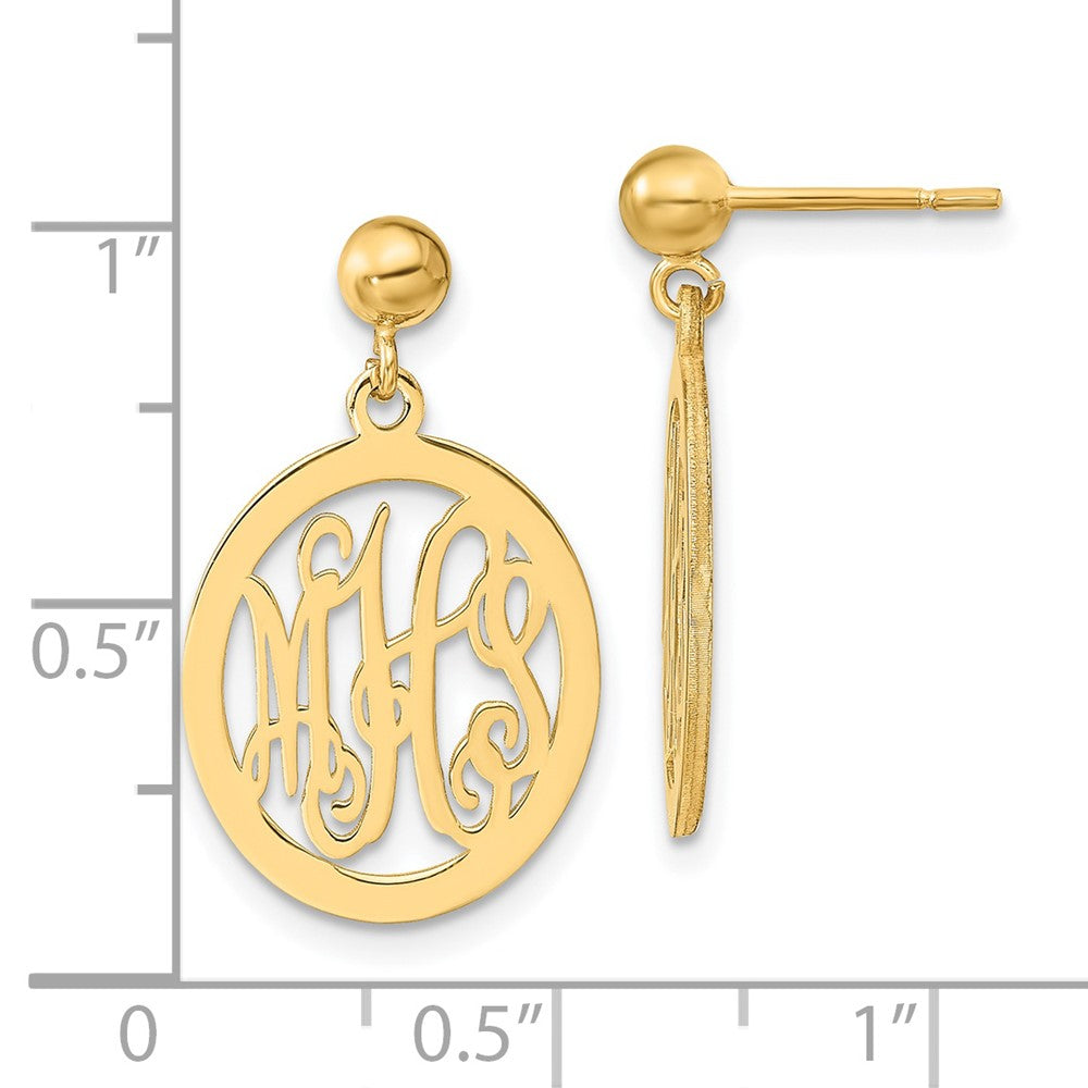 Sterling Silver/Gold-plated Monogram Dangle Earrings