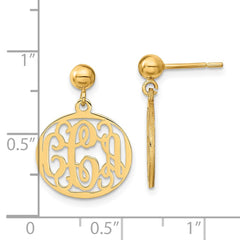 sterling Silver/Gold-plated Monogram Dangle Earrings