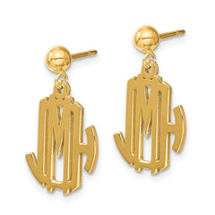 Sterling Silver/Gold-plated Monogram Dangle Earrings