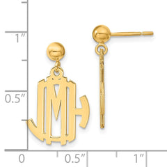 Sterling Silver/Gold-plated Monogram Dangle Earrings