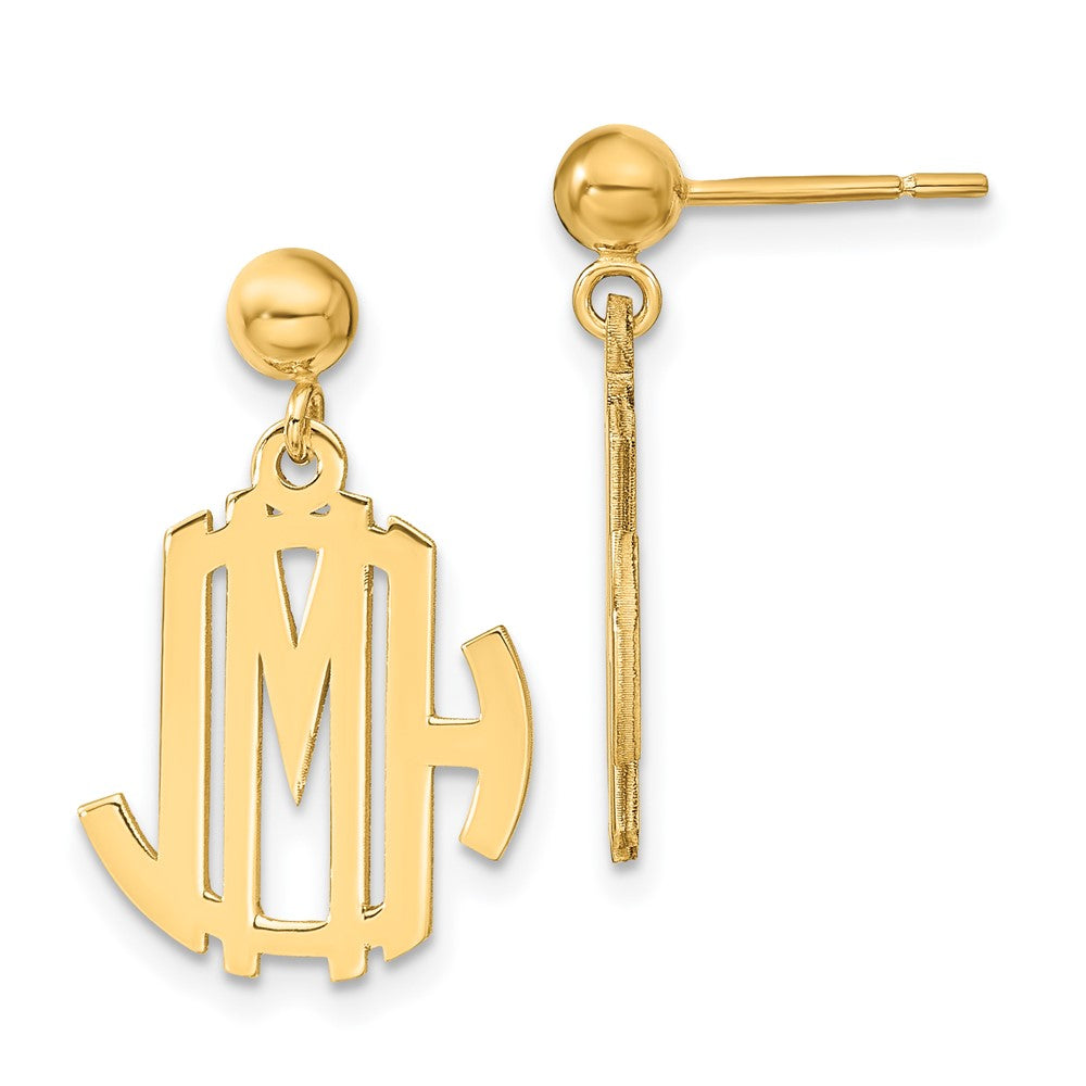 Sterling Silver/Gold-plated Monogram Dangle Earrings - 2