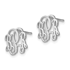 14k White Gold Monogram Post Earrings