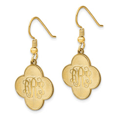 14KY Clover Monogram Dangle Earrings