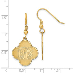 14KY Clover Monogram Dangle Earrings