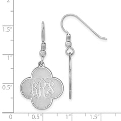 14KW Clover Monogram Dangle Earrings