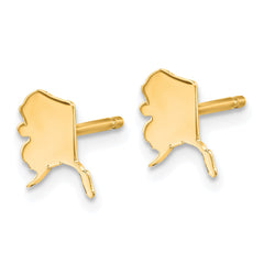 14KY Alaska State Earrings