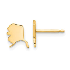 14KY Alaska State Earrings