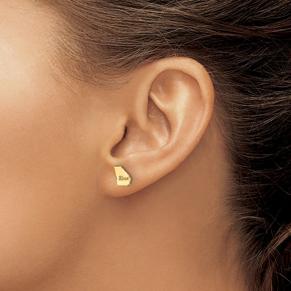 14KY Georgia State Earrings