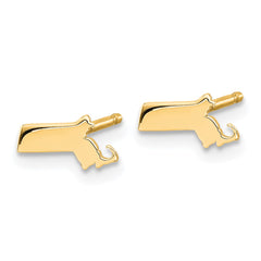 Sterling Silver/Gold-plated Massachusetts State Earrings