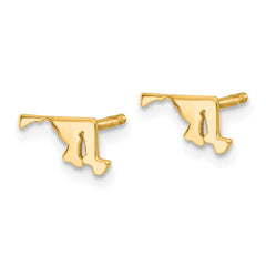 14KY Maryland State Earrings