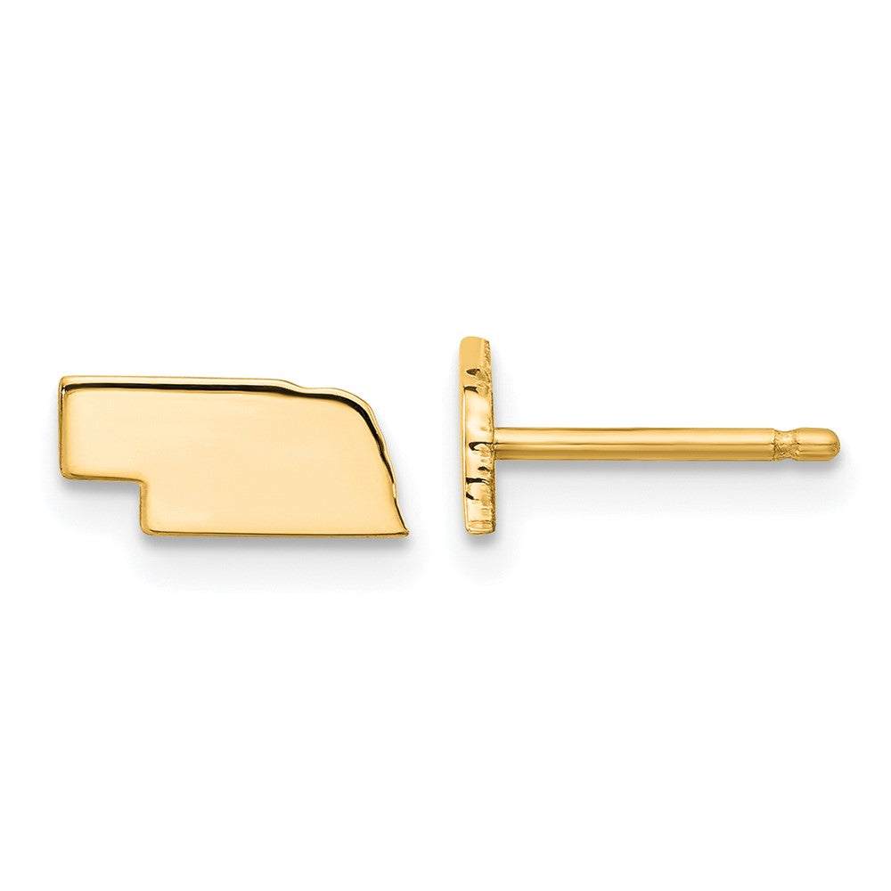 14KY Nebraska State Earrings