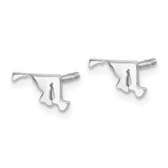Sterling Silver/Rhodium-plated Maryland State Earrings