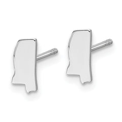 Sterling Silver/Rhodium-plated Mississippi State Earrings