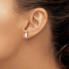 Sterling Silver/Rhodium-plated Mississippi State Earrings