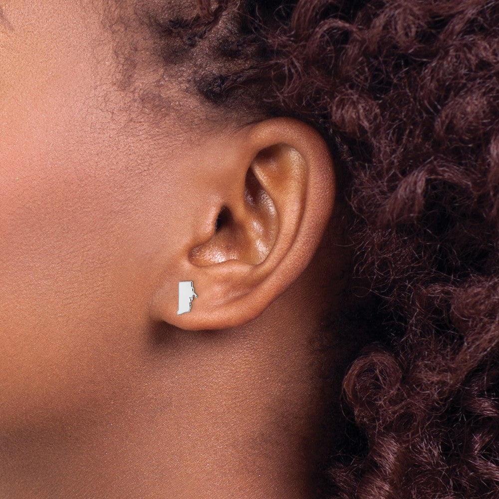 14KW Nevada State Earrings