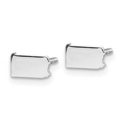 Sterling Silver/Rhodium-plated Pennsylvania State Earrings