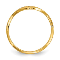 SS/Gold-plated Twisted Band with Epoxy Monogram Ring