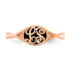 SS/Rose-plated Twisted Band with Epoxy Monogram Ring