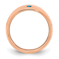 10K Rose Gold 1 Birthstone Personalized Cigar Ring