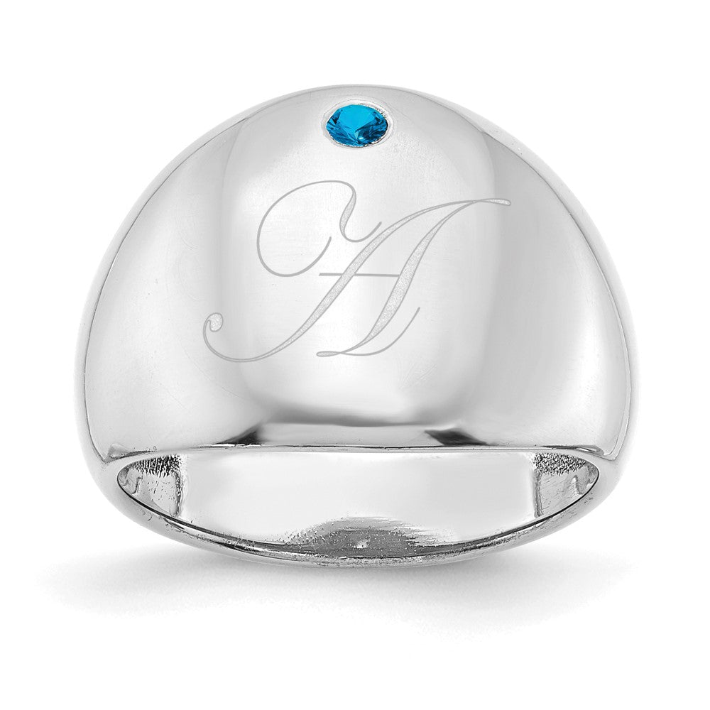 10KW 1 Birthstone Personalized Cigar Ring