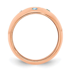 10K Rose Gold 3 Birthstone Personalized Cigar Ring