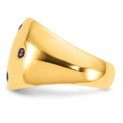 14KY 4 Birthstone Personalized Cigar Ring
