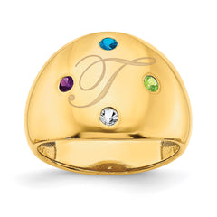 14KY 4 Birthstone Personalized Cigar Ring