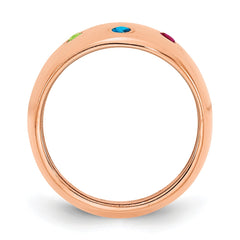 14K Rose Gold 5 Birthstone Personalized Cigar Ring
