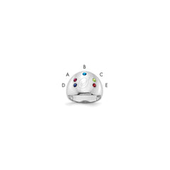 14KW 5 Birthstone Personalized Cigar Ring