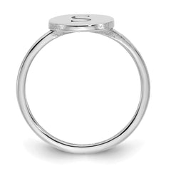 10k White Gold Round Initial Ring